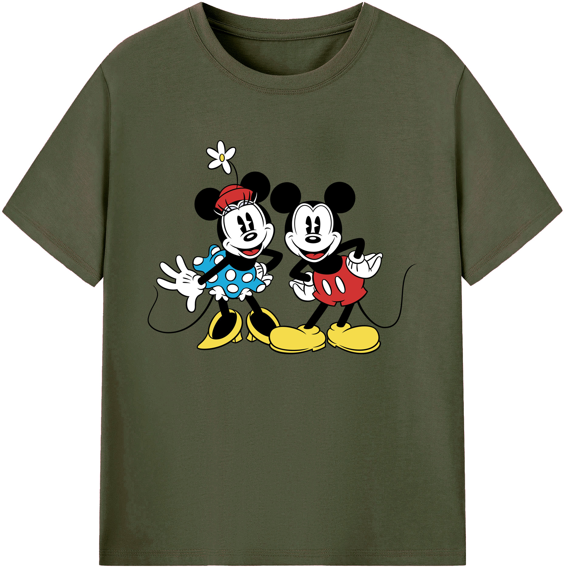 ミッキーマウス Mickey Mouse 綿100％ メンズ半袖Tシャツ｜肌触りやわらか＆通気性